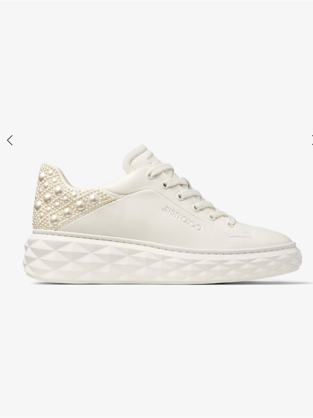 Jimmy Choo Diamond Maxi F II Pearl Trainers